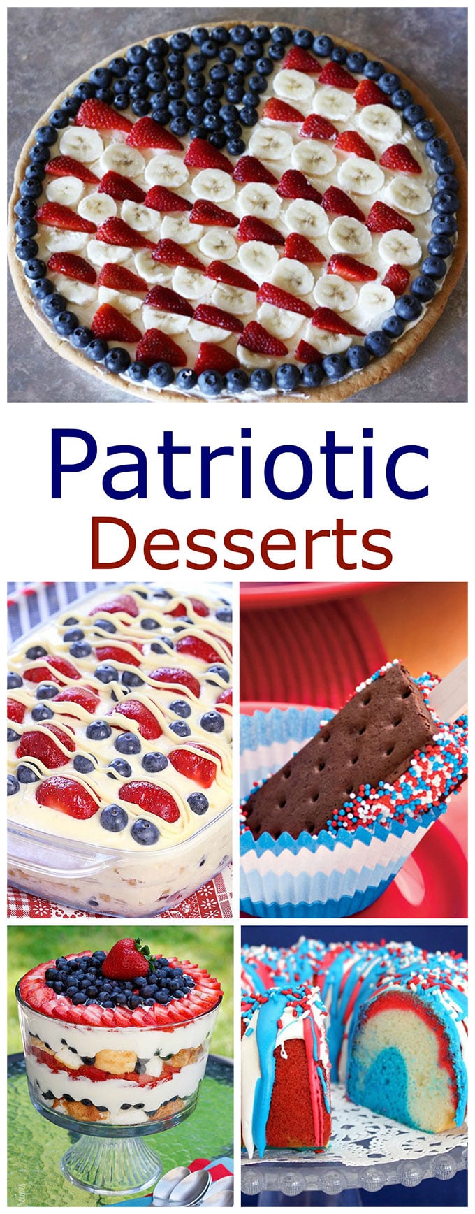 A collection of fun, festive and EASY patriotic desserts for your summer get togethers, picnics and parties!
