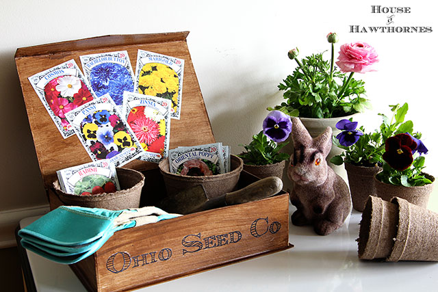 DIY tutorial for making a vintage inspired seed box