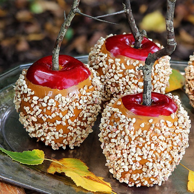 spooky caramel apples for fall 😍🍏🍯, caramel apples