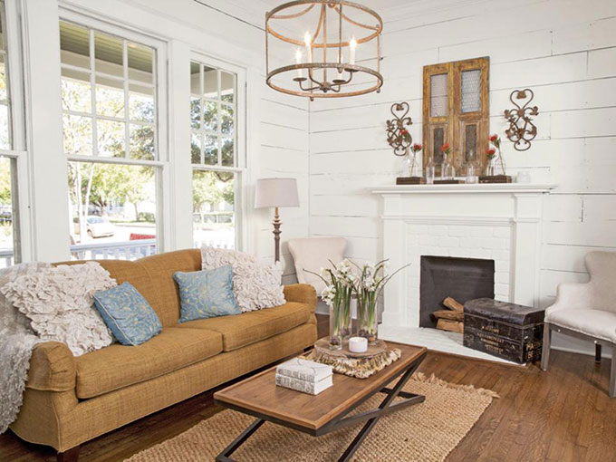 shiplap painted color living room