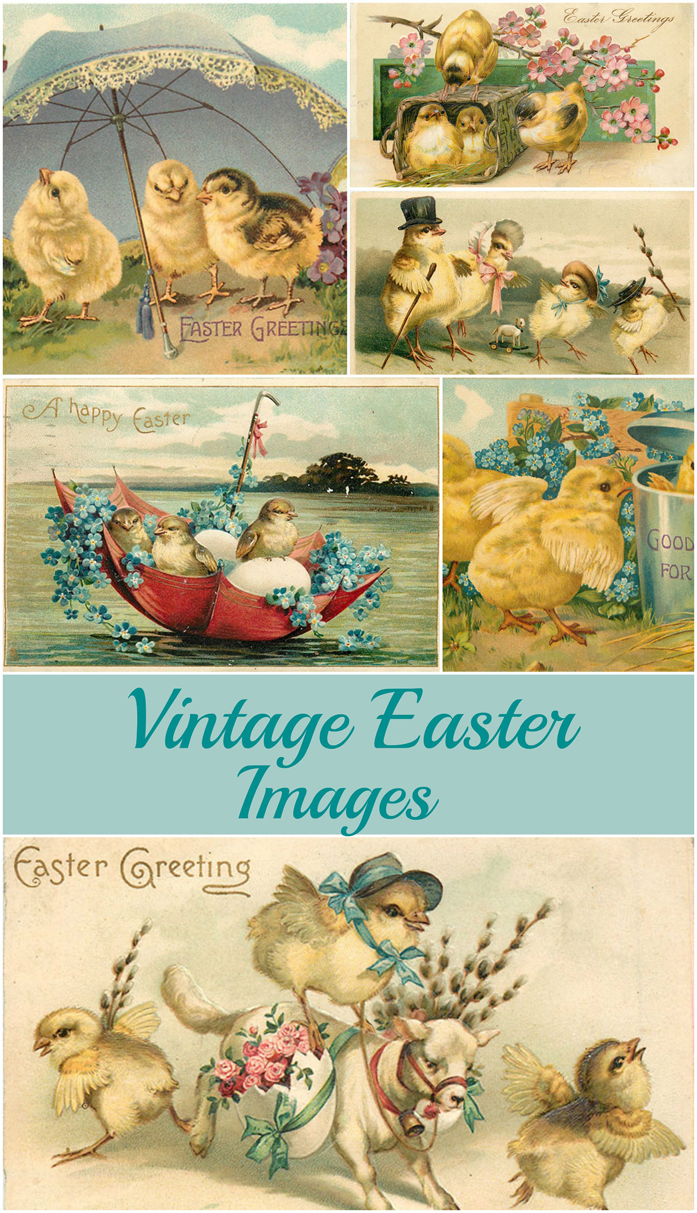 Printable vintage Easter images for crafting.