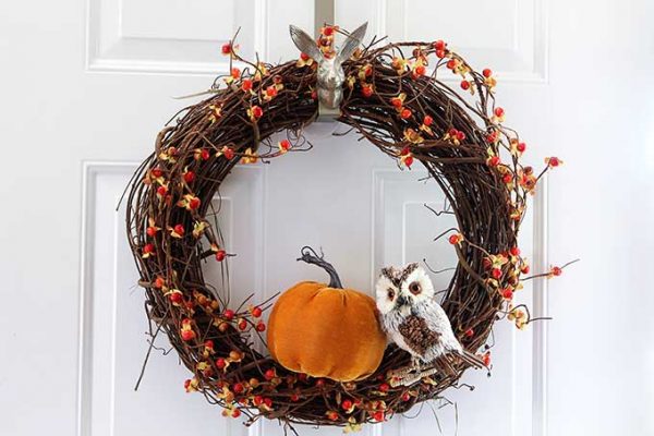 Easy To Make Fall Grapevine Wreath - House of Hawthornes