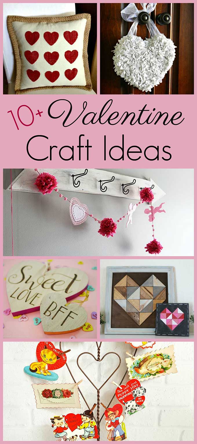 Simple Valentine's Day crafts and DIY projects from your favorite bloggers and crafters. From heart shaped string art to romantic cupid banners, there's a Valentine craft project for everyone. #valentinesday #valentinecraft #pompom #easycrafts #stringart