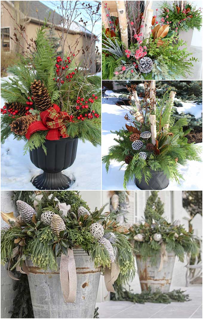 How To Make Winter Porch Pots - House of Hawthornes