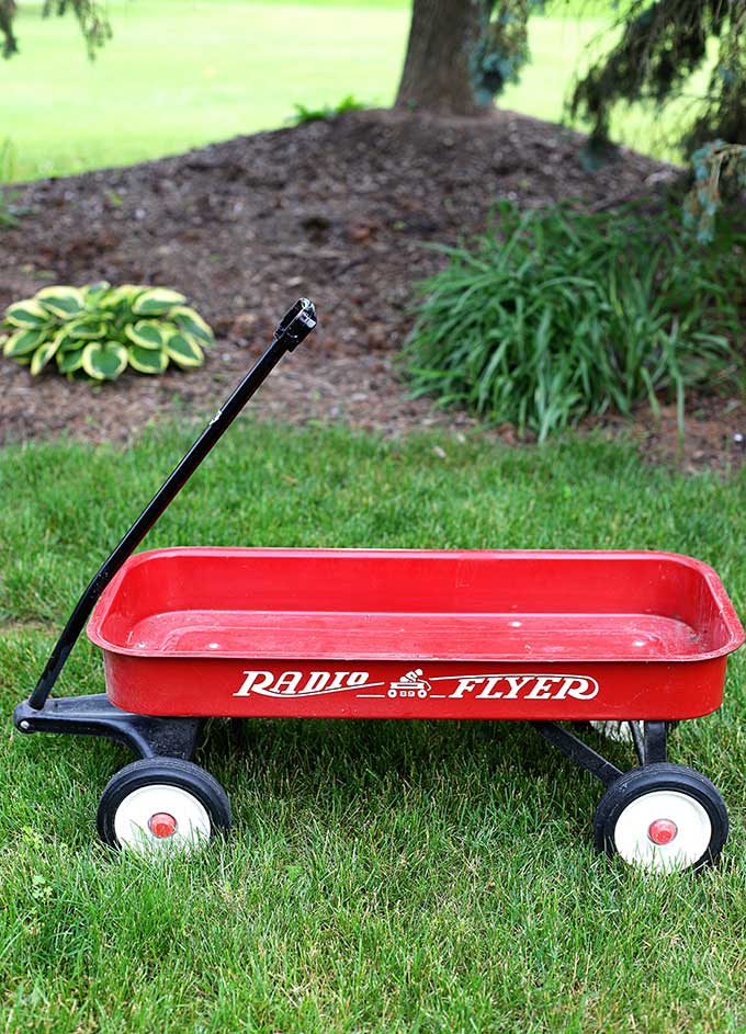 Radio Flyer little red wagon upcycle project