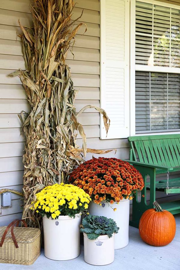 Rustic And Natural Fall Porch Decor - House of Hawthornes