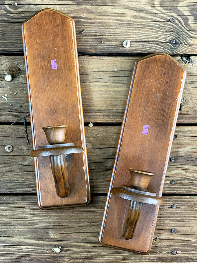 Wooden Wall Candle Sconces