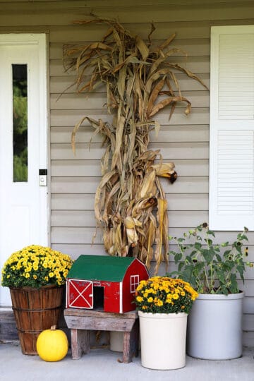 Little Red Barn Fall Porch Decor - House of Hawthornes