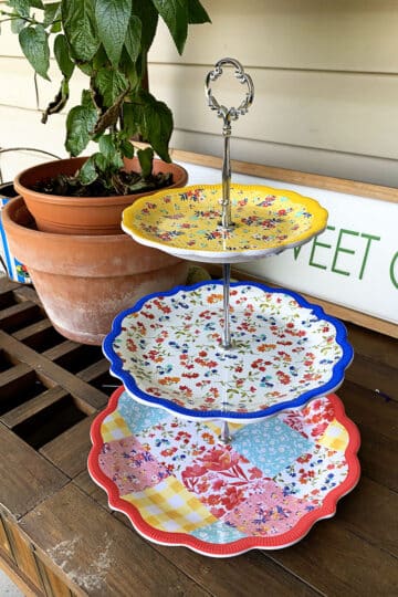 DIY Tiered Tray From Dinner Plates - House of Hawthornes